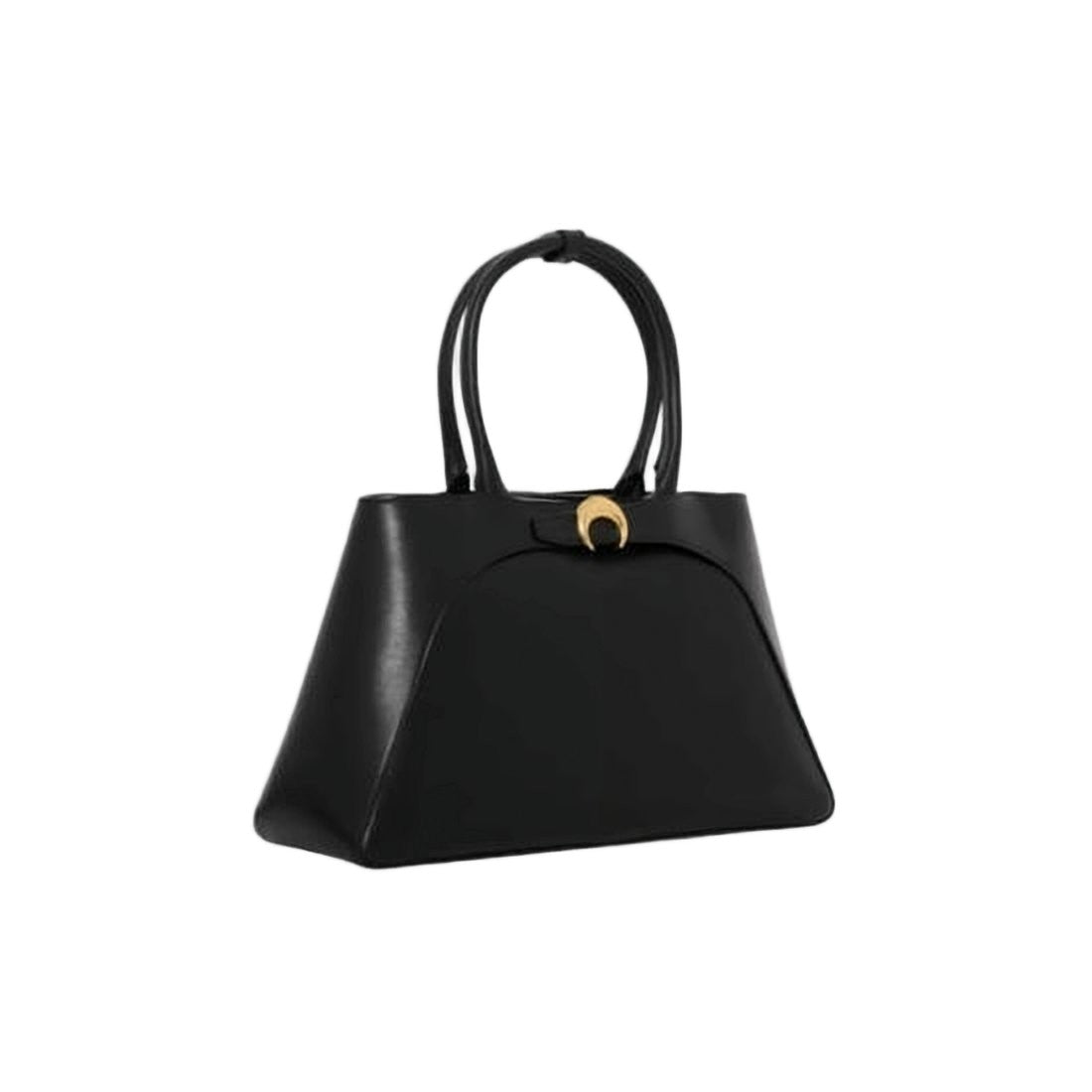 Marine Serre Structured Black Cow Leather Tote Bag