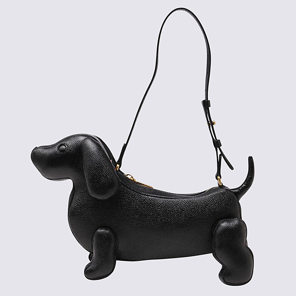 Thom Browne Hector Dog-Shaped Black Pebbled Leather Shoulder Bag