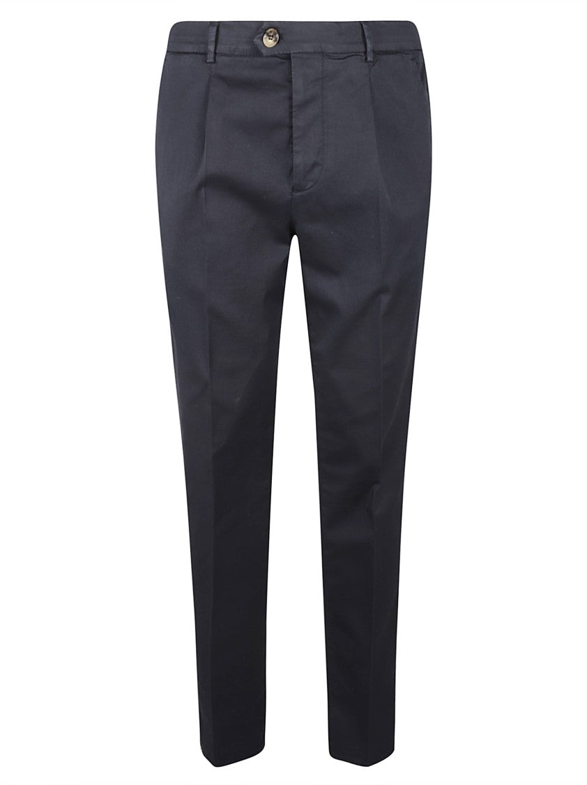 Brunello Cucinelli Tailored Blue Trousers With Classic Pleat