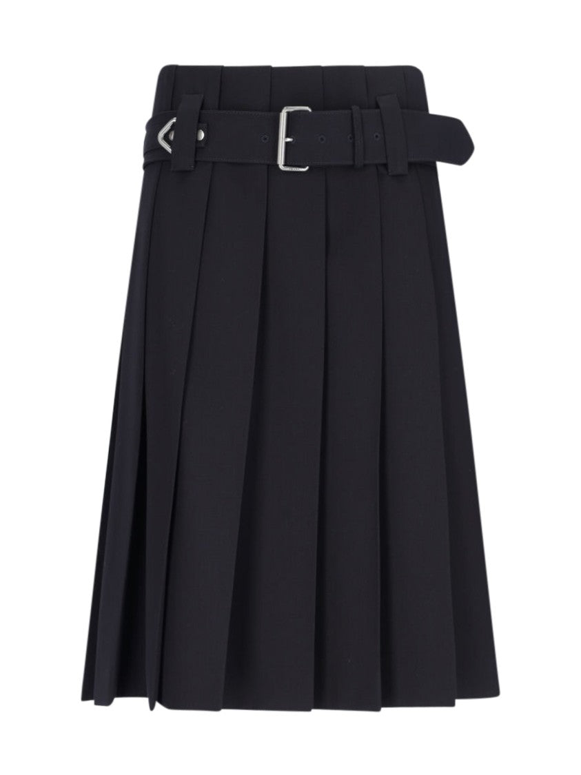 Prada Logo Midi Skirt – Navy