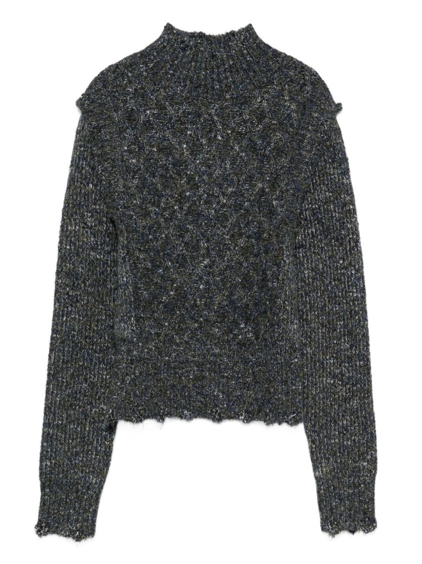 Pinko Textured Knit Sweater With High Neckline