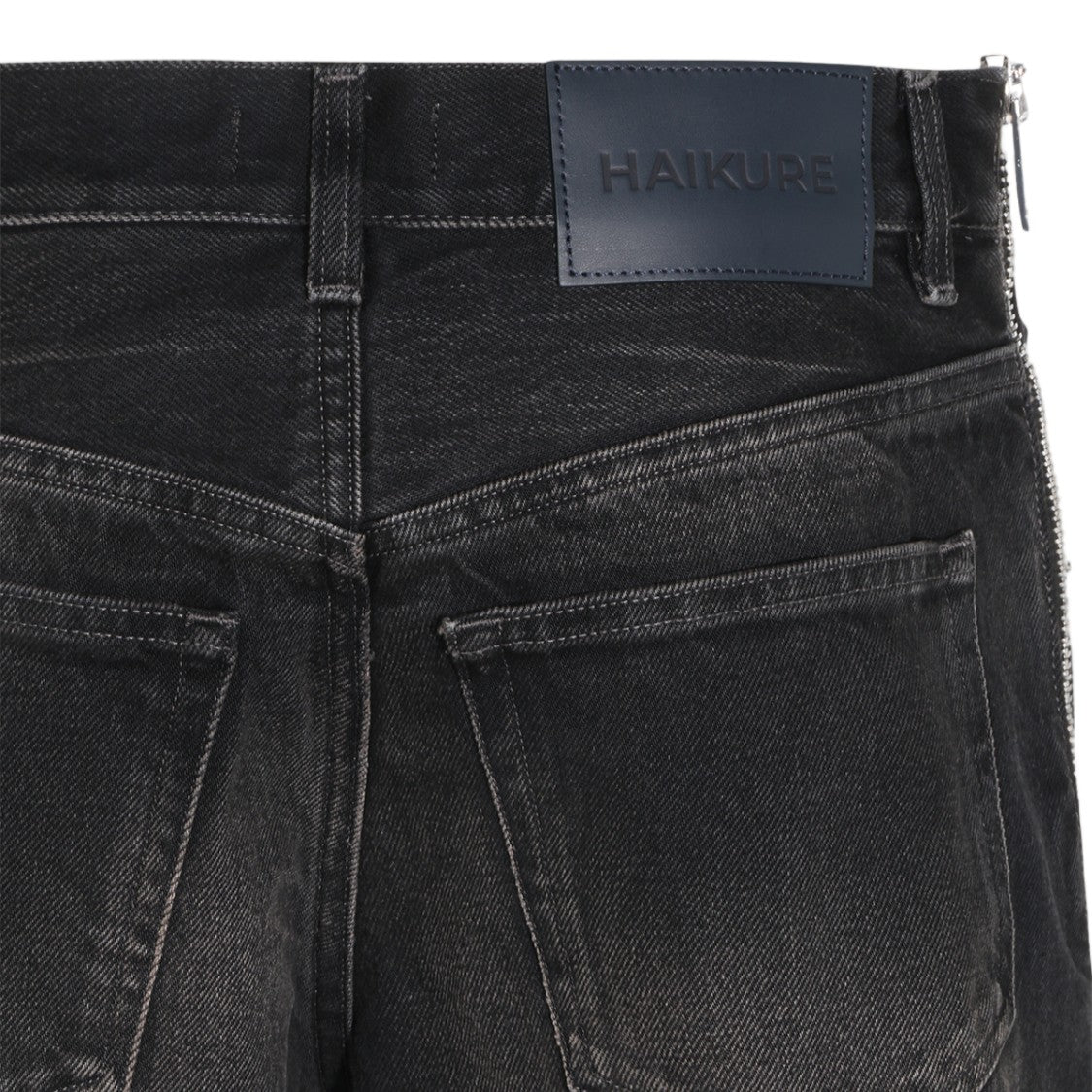 Haikure High-Waisted Straight-Leg Jeans With Vertical Silver Zippers