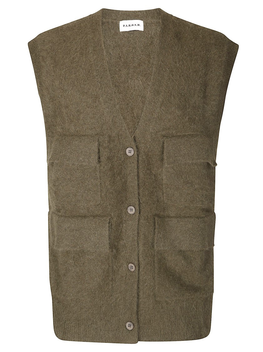 P.A.R.O.S.H. Multi-Pocket Utility Vest With Oversized Silhouette