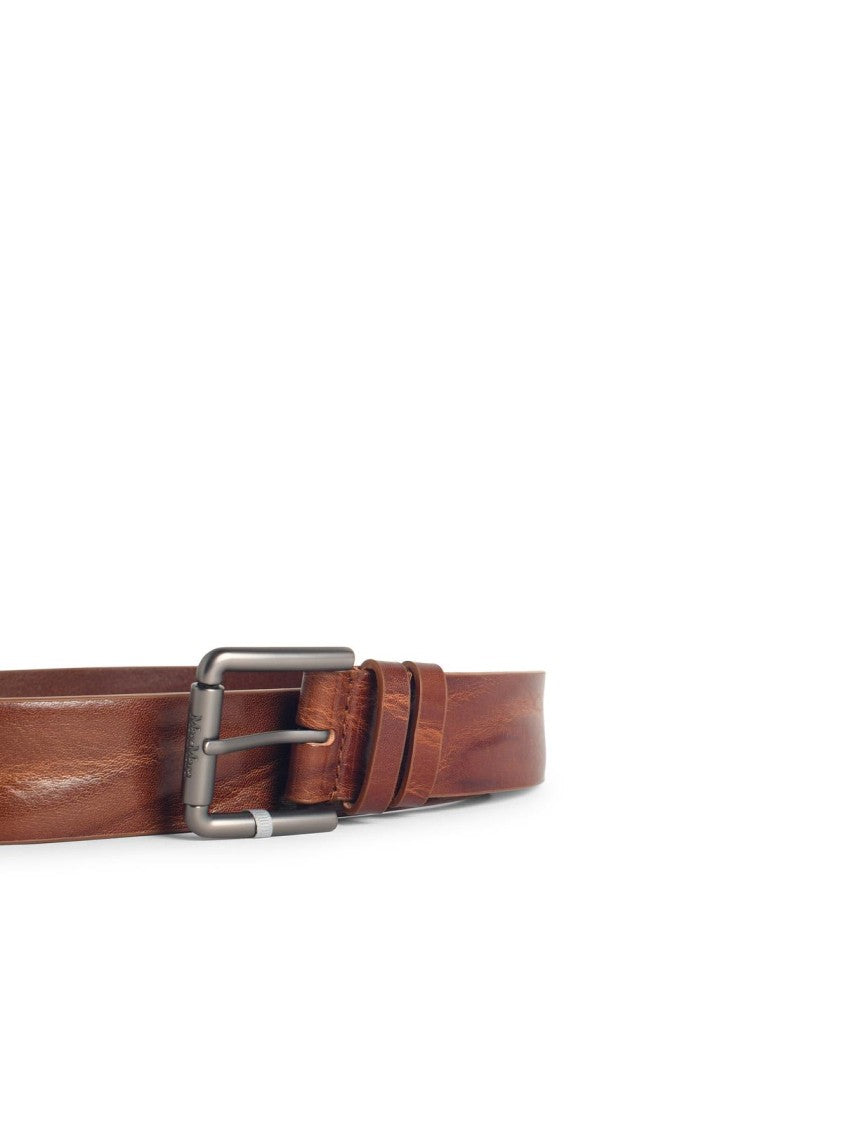 Max Mara Buckle 40X' Dark Brown Leather Long Belt