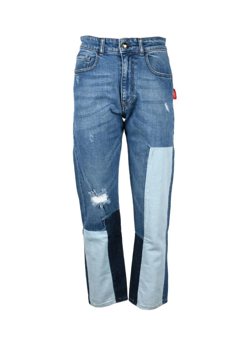 Semi Couture Blue Patchwork Denim Jeans