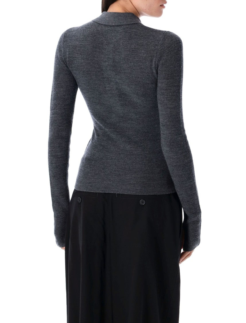 Ganni Knit Argyle Polo