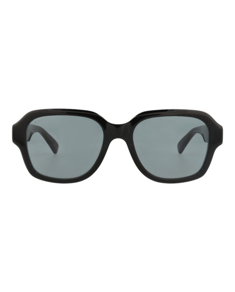 Gucci Bold Square-Frame Acetate Sunglasses With Saddle Nose Bridge