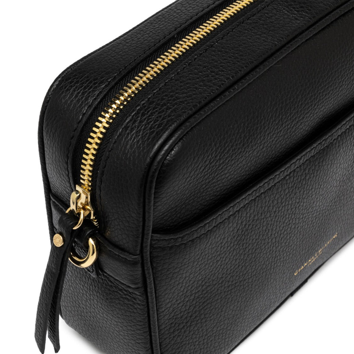 Gianni Chiarini Nina Shoulder Bag In Black Hammered Leather