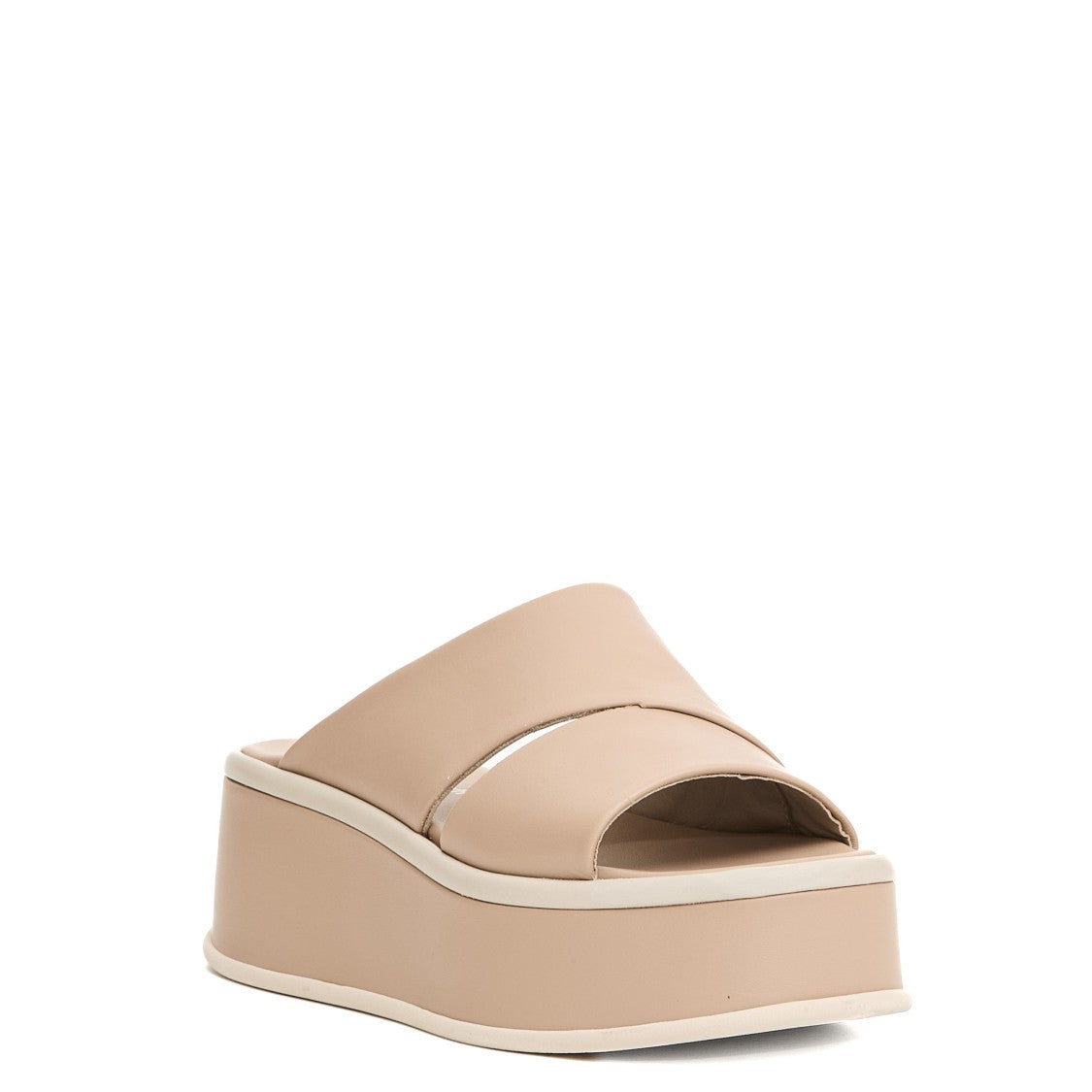 Patrizia Bonfanti 5Cm Beige Leather Wedge Slipper