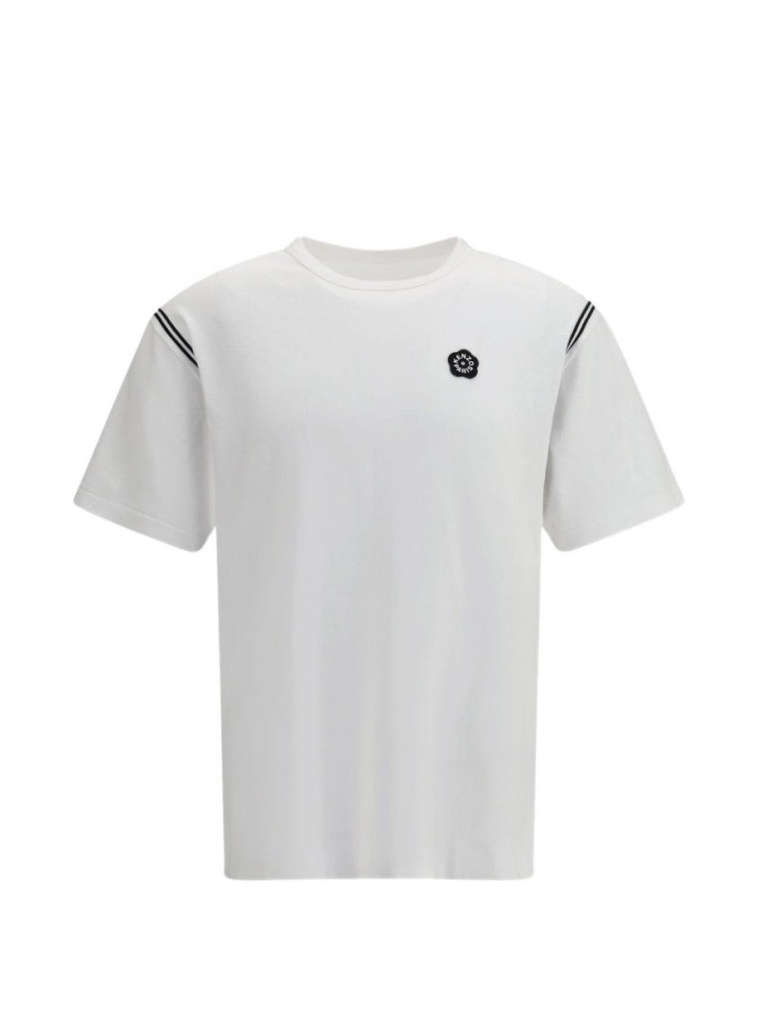 Kenzo Silk And Nylon White T-Shirt With Subtle Accents