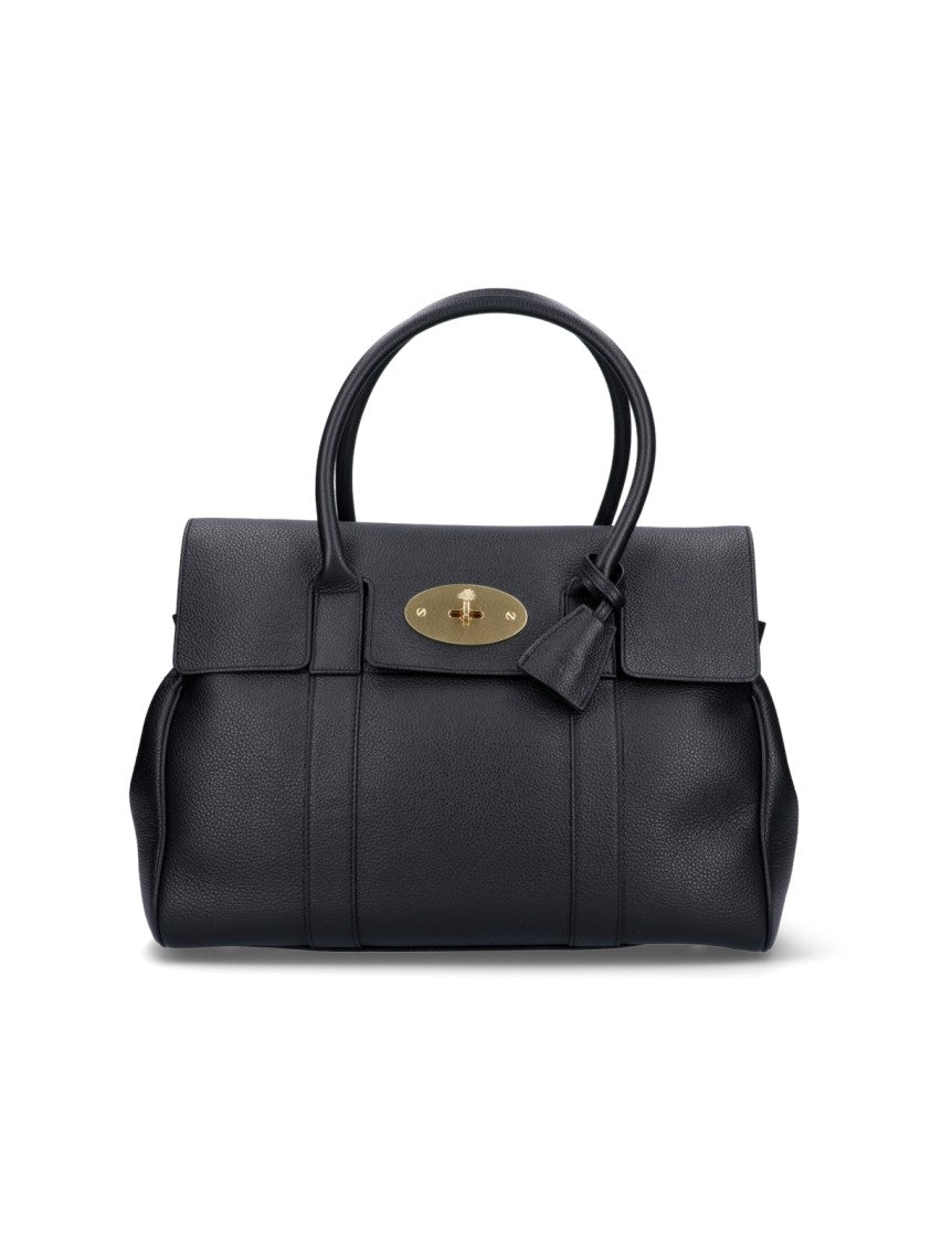 Mulberry Black Bayswater Grain Leather Tote Bag