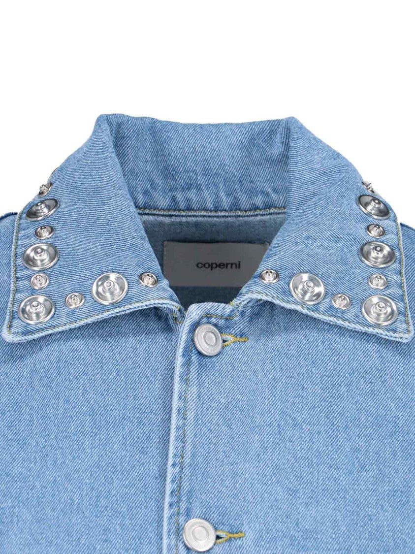 Coperni Studded Denim Jacket – Light Blue
