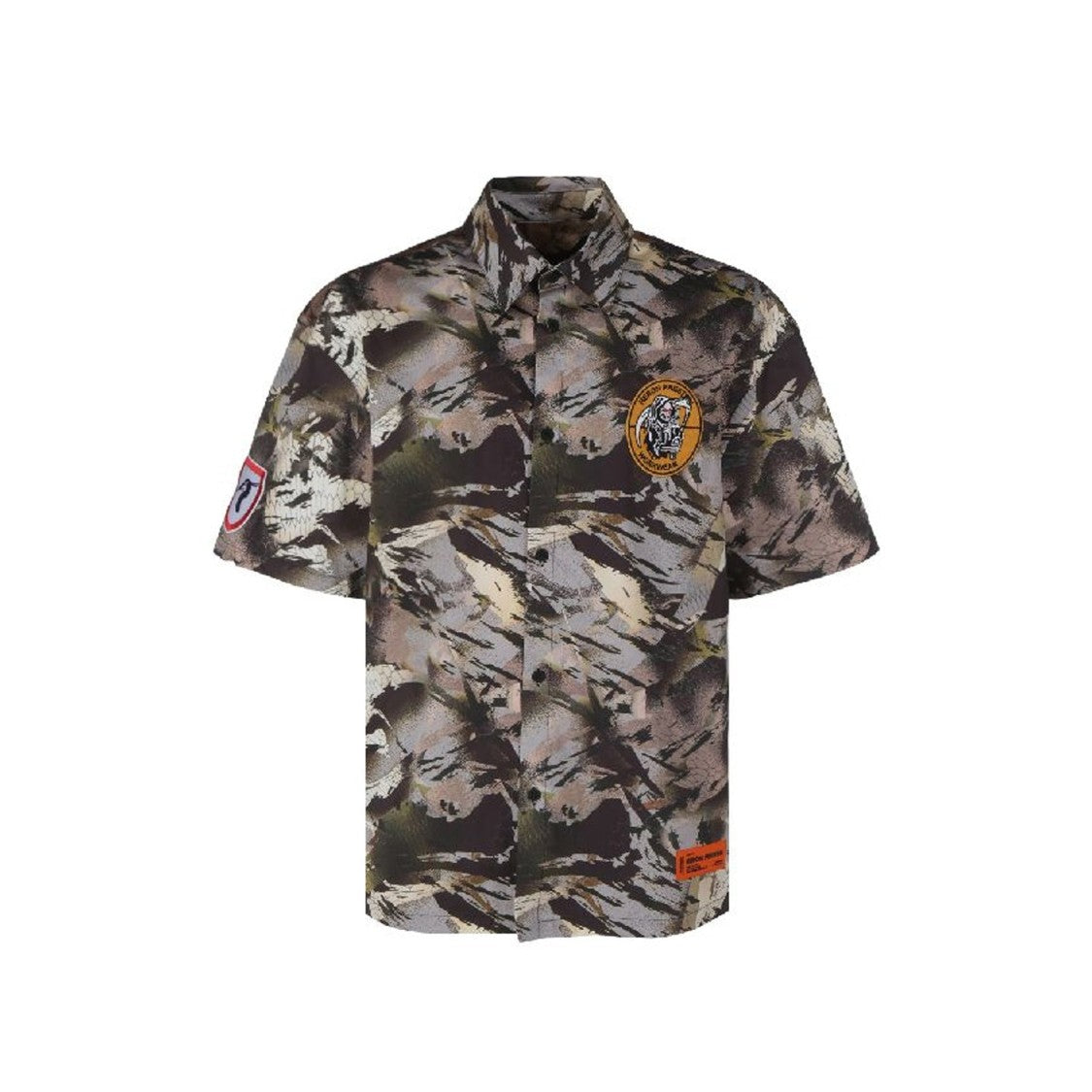 Heron Preston Stylish Camouflage Popline Shirt