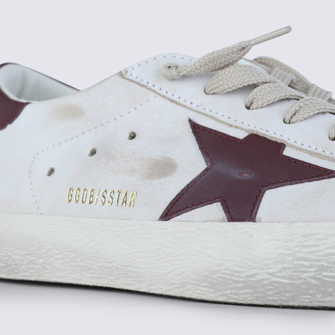 Golden Goose Distressed White Leather Sneakers