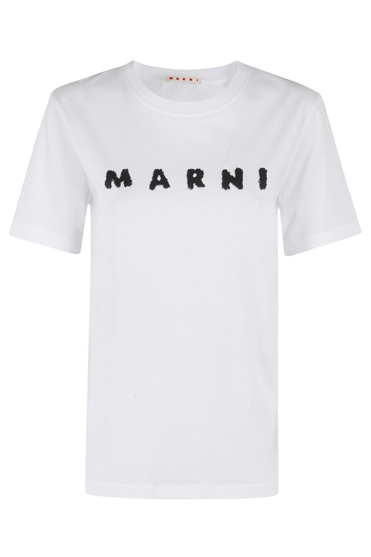 Marni Classic Short-Sleeve T-Shirt With Scribbled Logo
