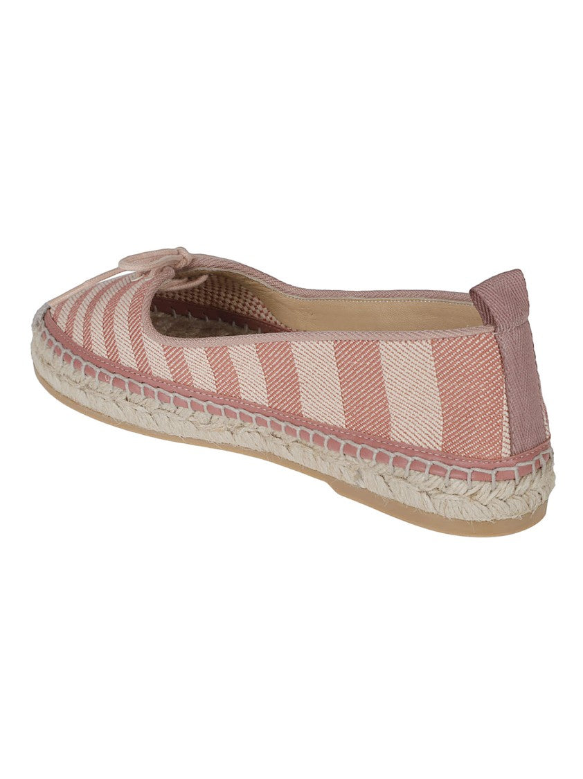 Chloé Multicolor Canvas Striped Espadrilles Flats