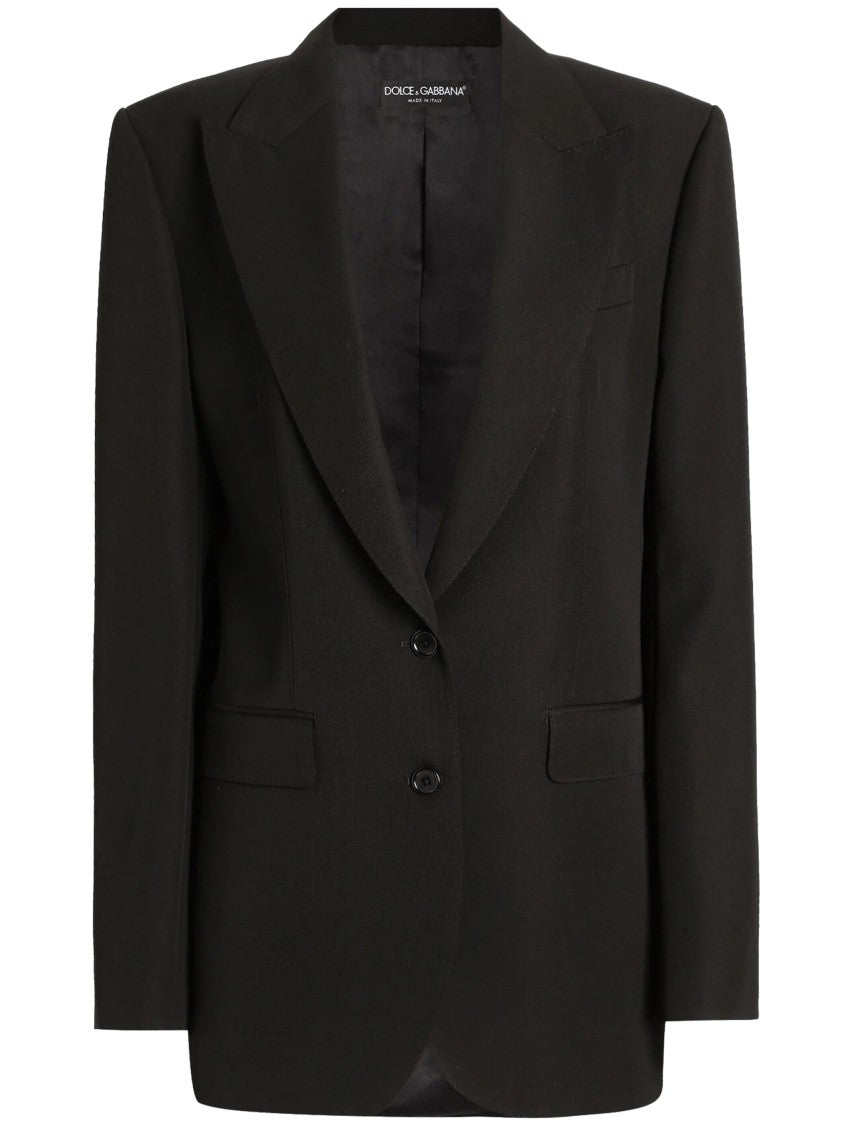 Dolce & Gabbana Tailored Black Wool Notch Lapel Blazer