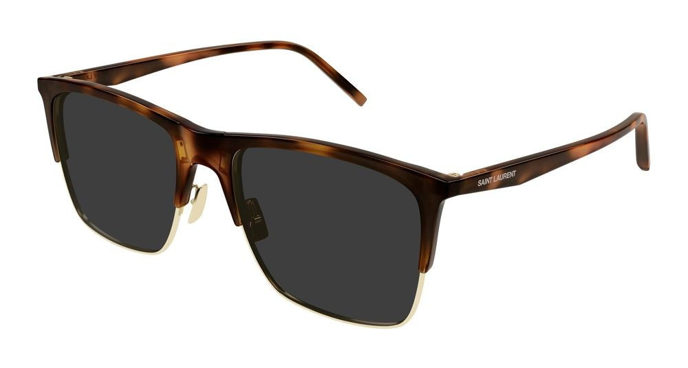 Saint Laurent Havana Dark Grey Lenses Bold Sunglasses