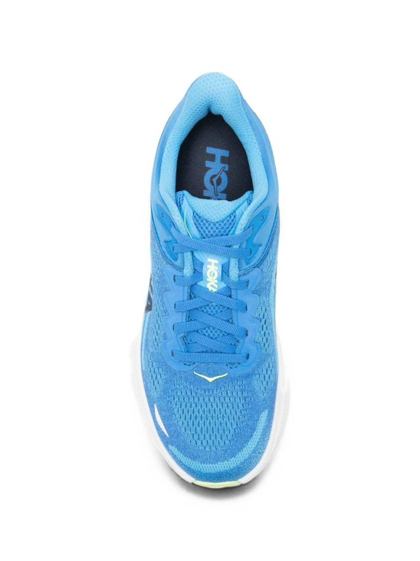 Hoka Blue Cushioned Sole Sporty Leather-Blend Sneakers