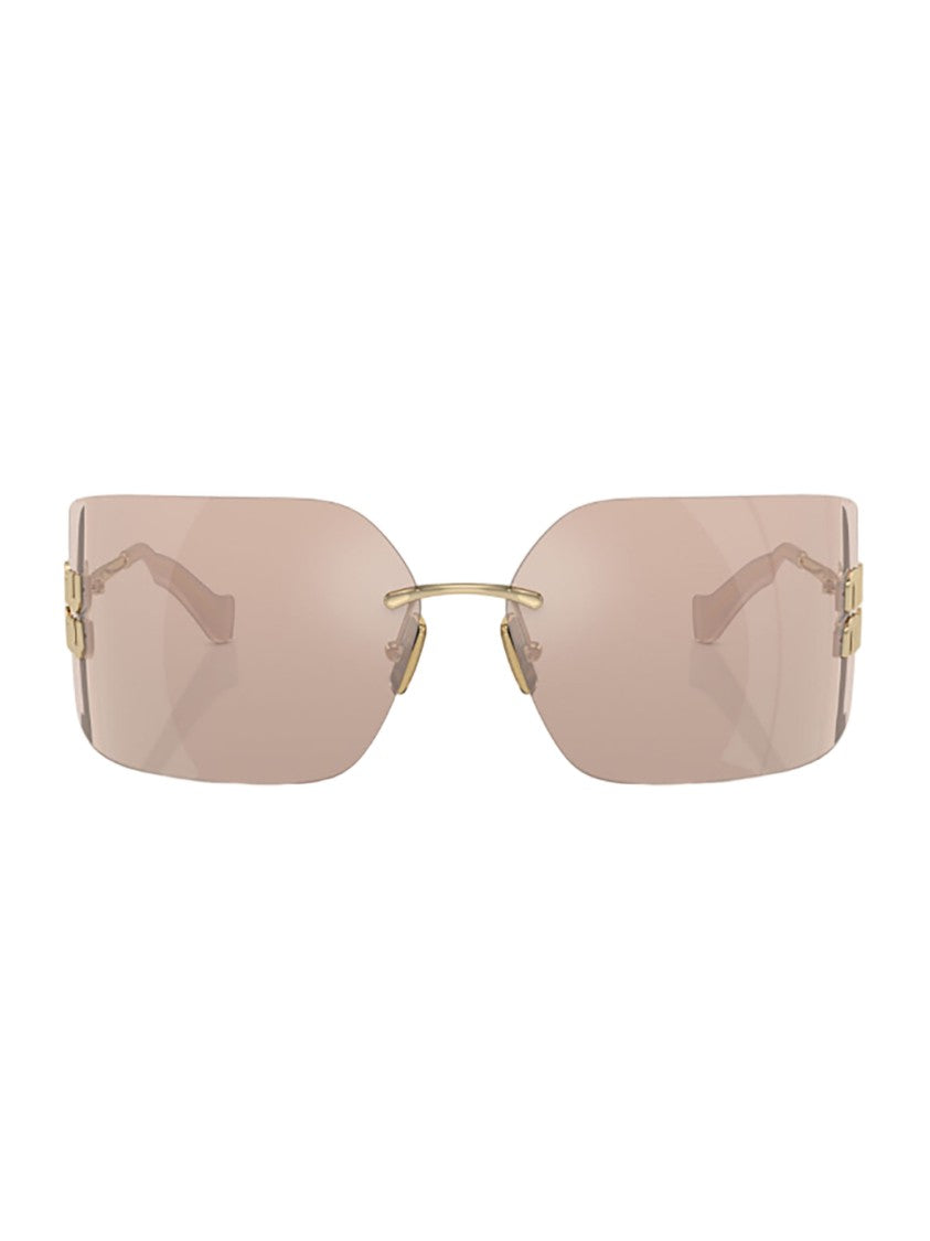 Miu Miu Oversized Geometric Frame Sunglasses With Metallic Finish