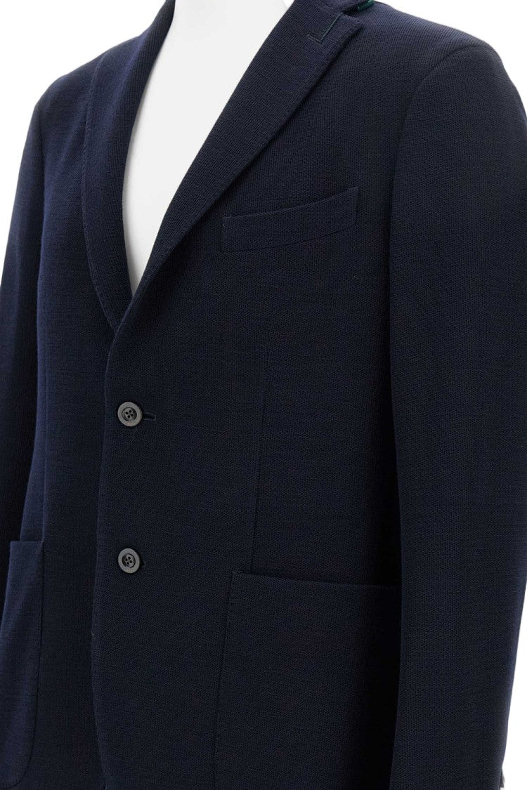 Boglioli Blue Classic Single-Breasted Tailored Wool Jacket