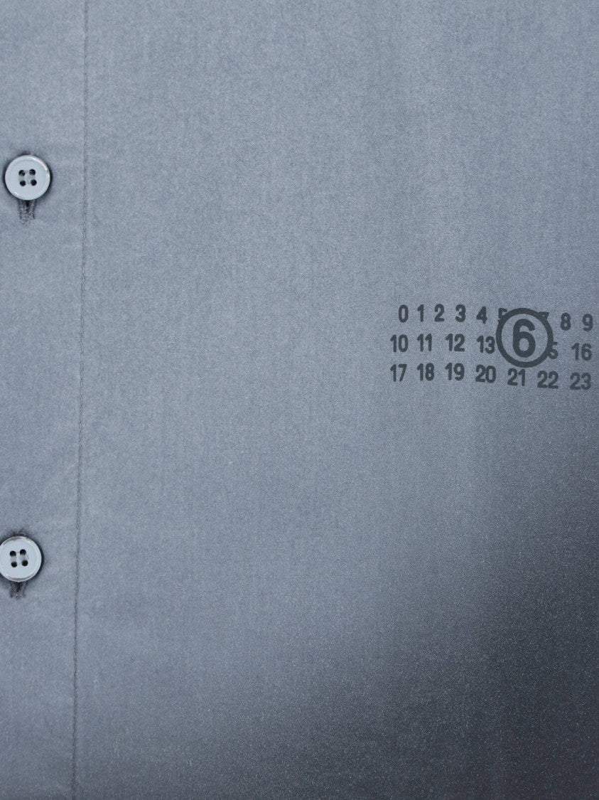Mm6 By Maison Margiela Black Spray Print Cotton Logo Shirt