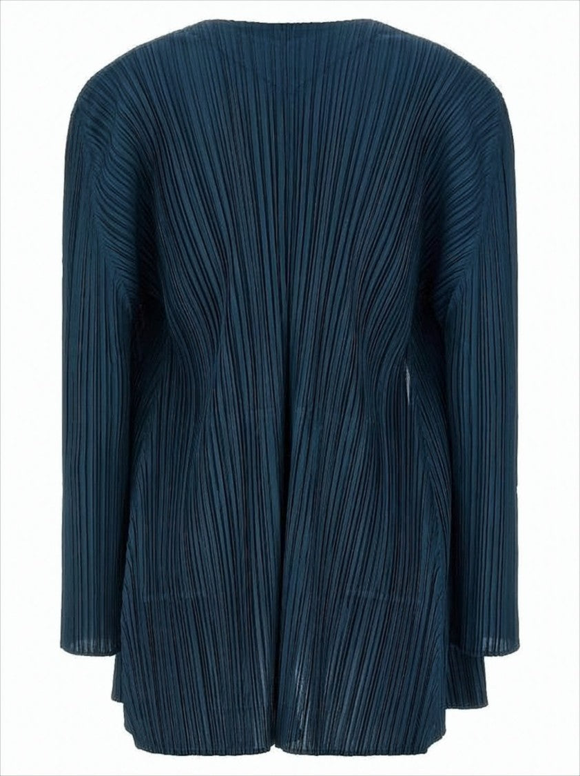 Pleats Please Pleated Design Open Front Cardigan