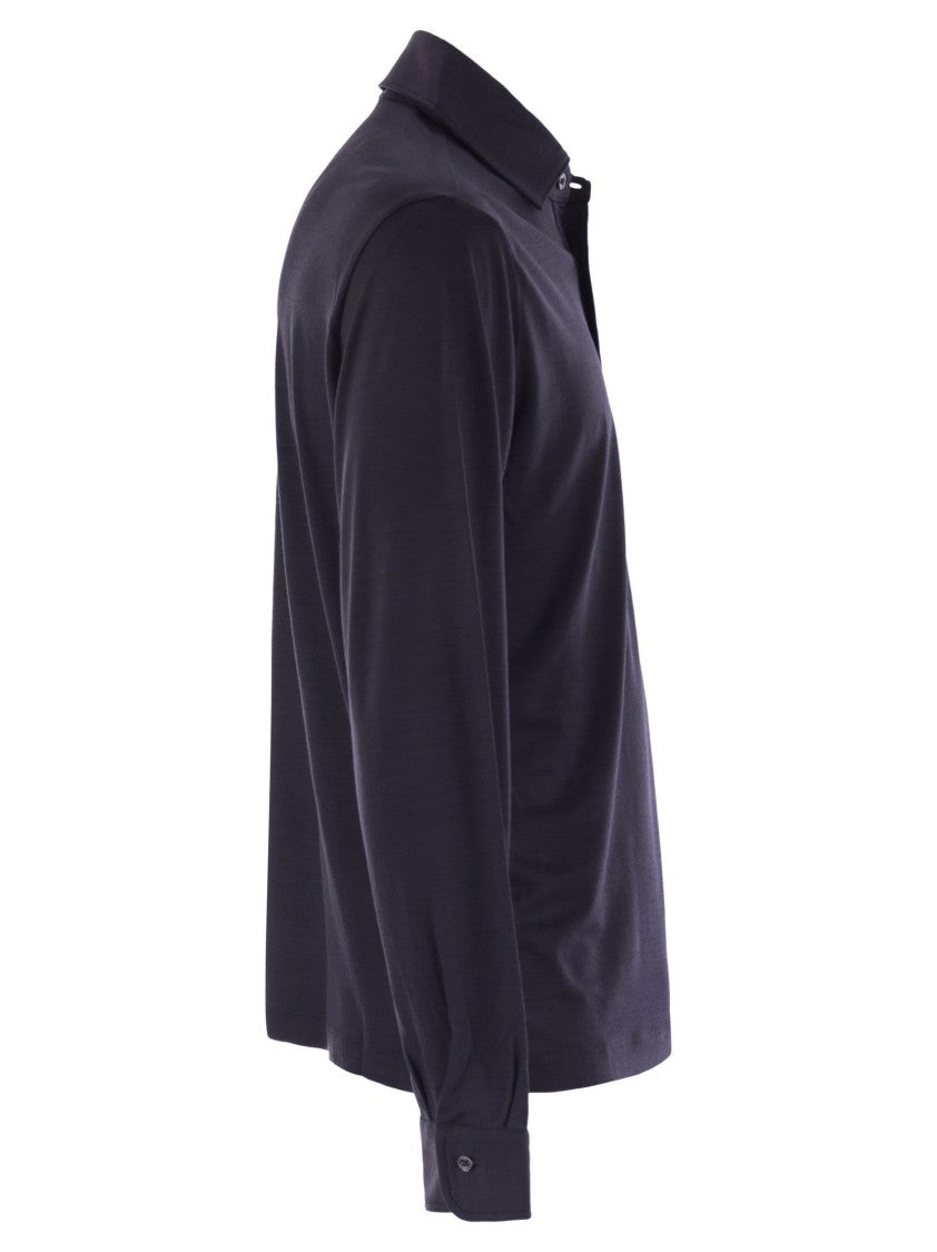 Herno Resort Polo Shirt In Soft Wool Knit