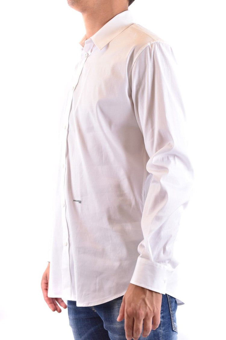 Dsquared2 White Cotton Button-Up Shirt