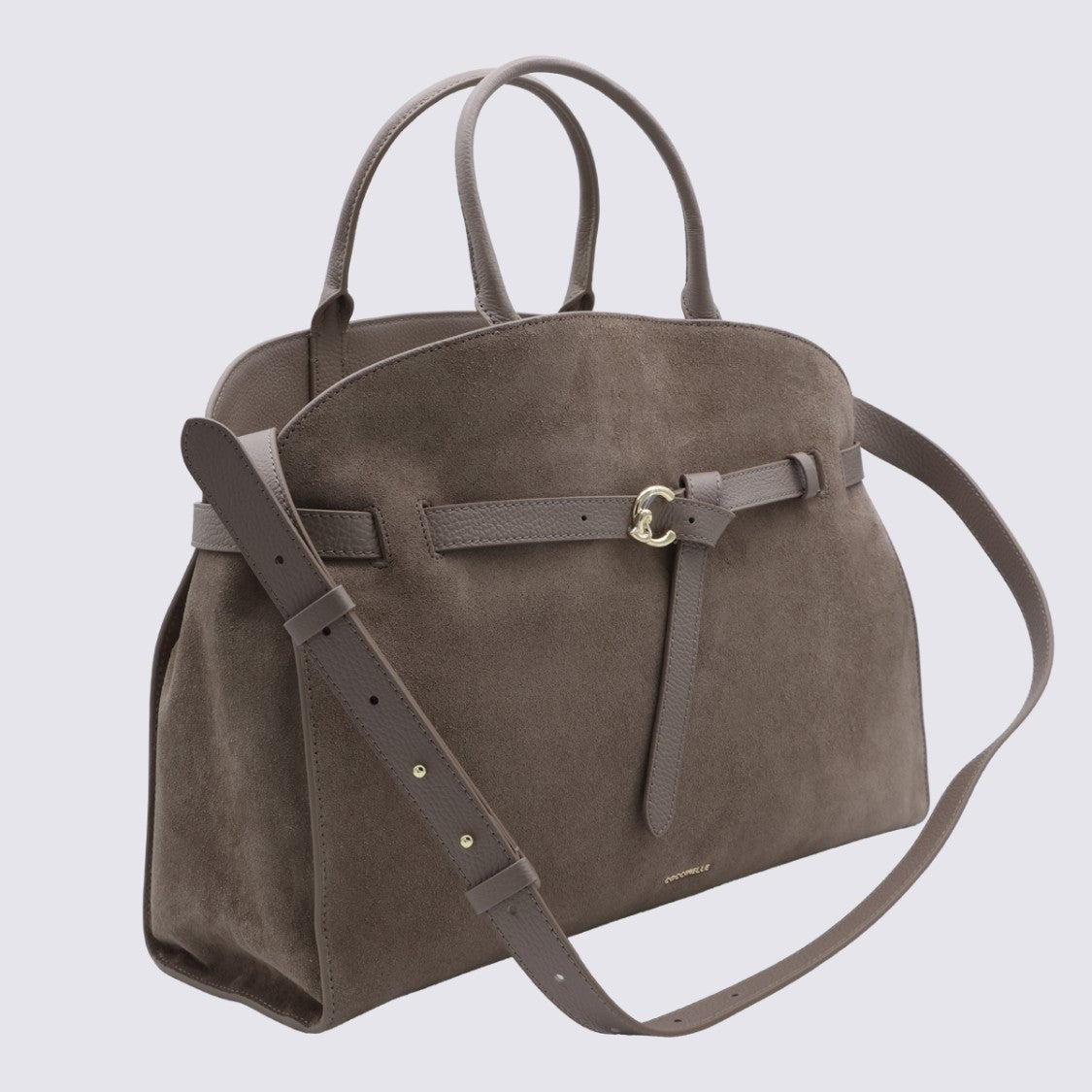 Coccinelle Structured Suede Handbag With Detachable Strap