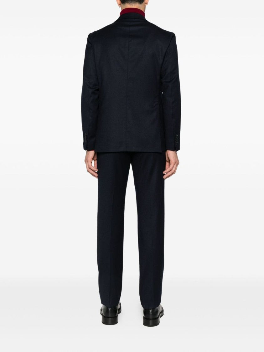 Tagliatore Tailored Blue Suit With Notch Lapel