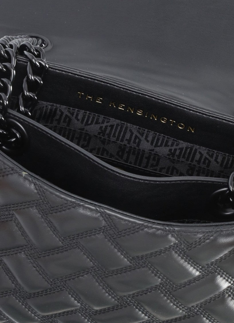 Kurt Geiger Black Kensington Quilted Leather Shoulder Bag