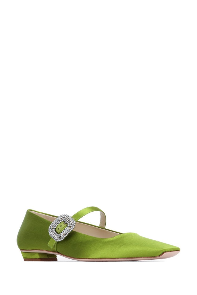 Roger Vivier Pointed Toe Satin Flats