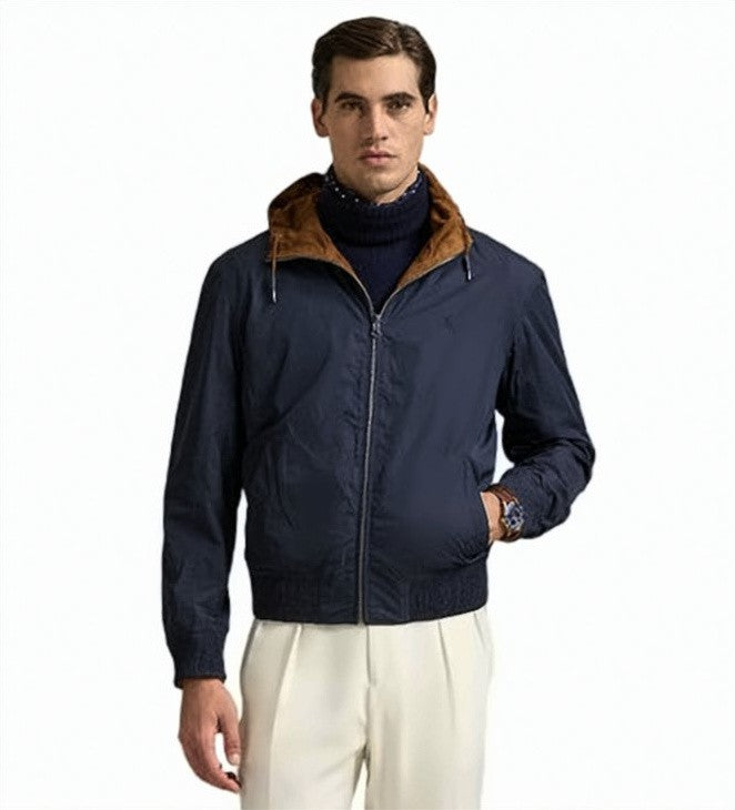 Polo Ralph Lauren Reversible Brown Goat Leather Jacket With Soft Suede Texture