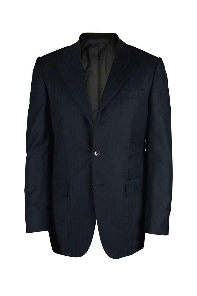 Gucci Navy Blue Two-Piece Suit With Tone-On-Tone Stripes