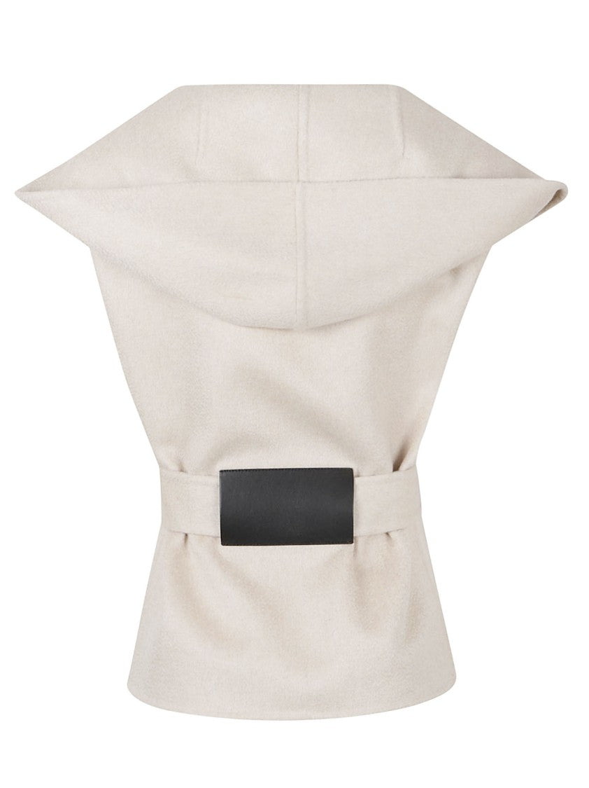 Alaïa Sleeveless Double-Face Cashmere Jacket With Integrated Belt And Hood