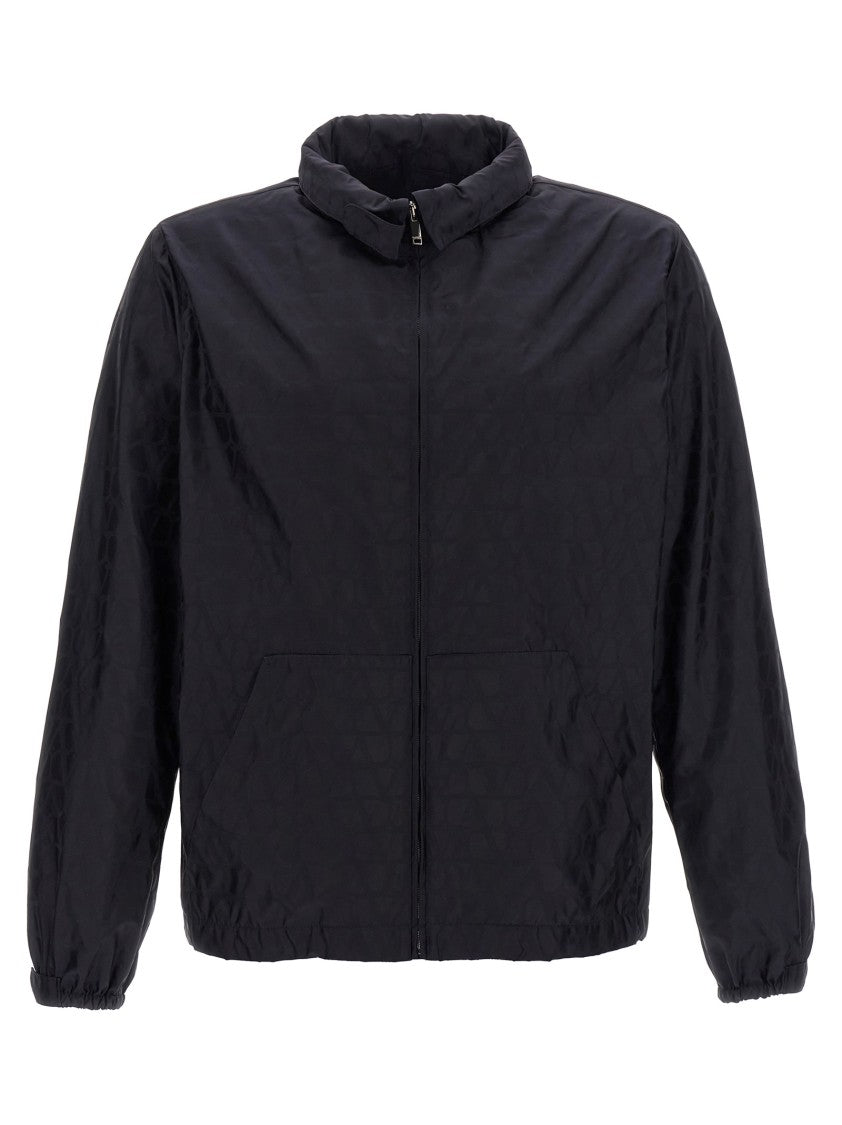 Valentino Garavani Toile Iconographe' Black Nylon Windbreaker