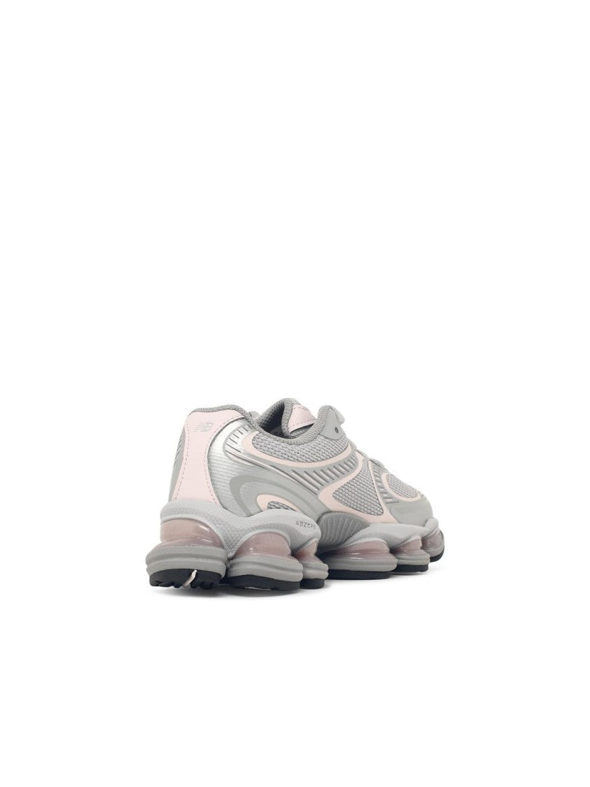 New Balance Grey And Pink Mesh Sneakers With Side 'N' Insert