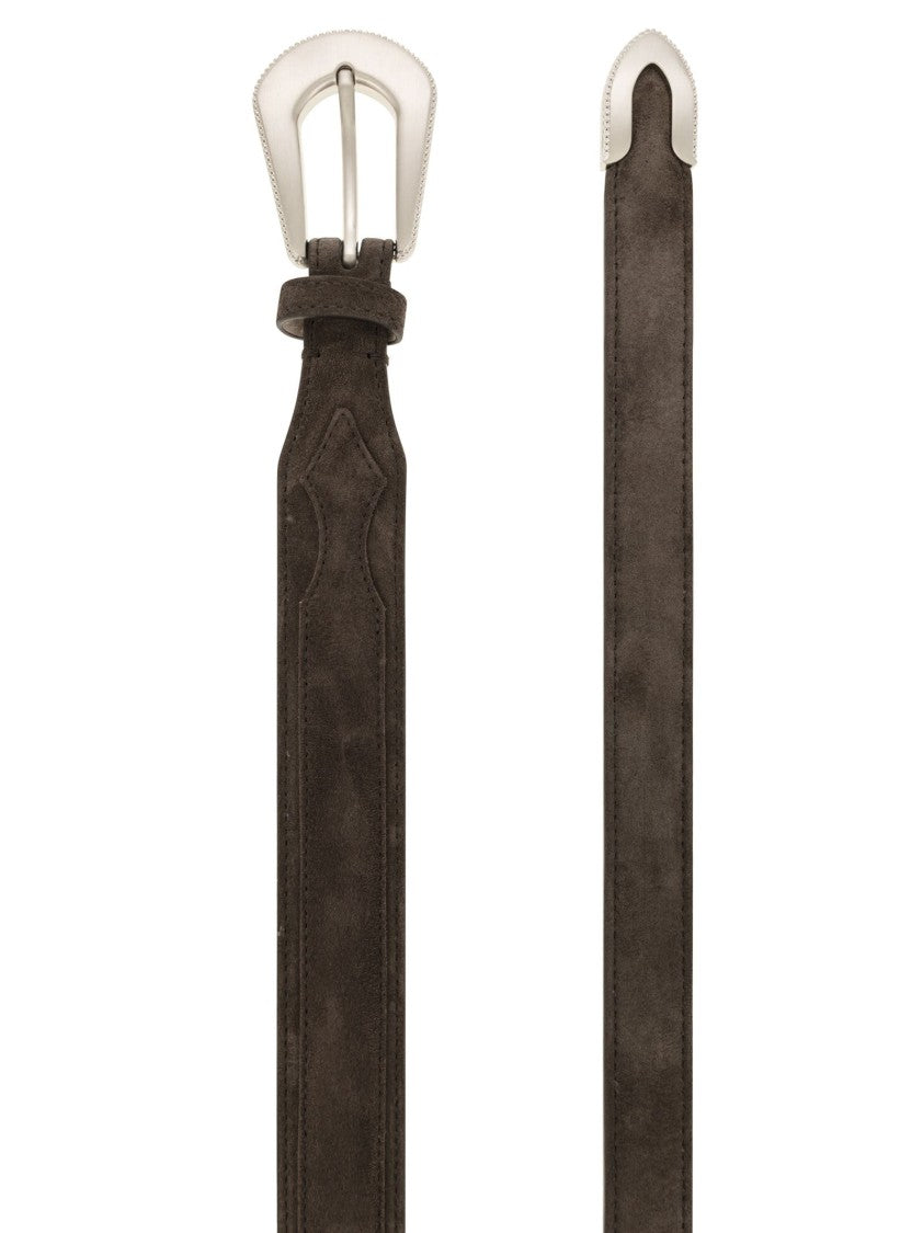 Brunello Cucinelli Brown Suede Belt