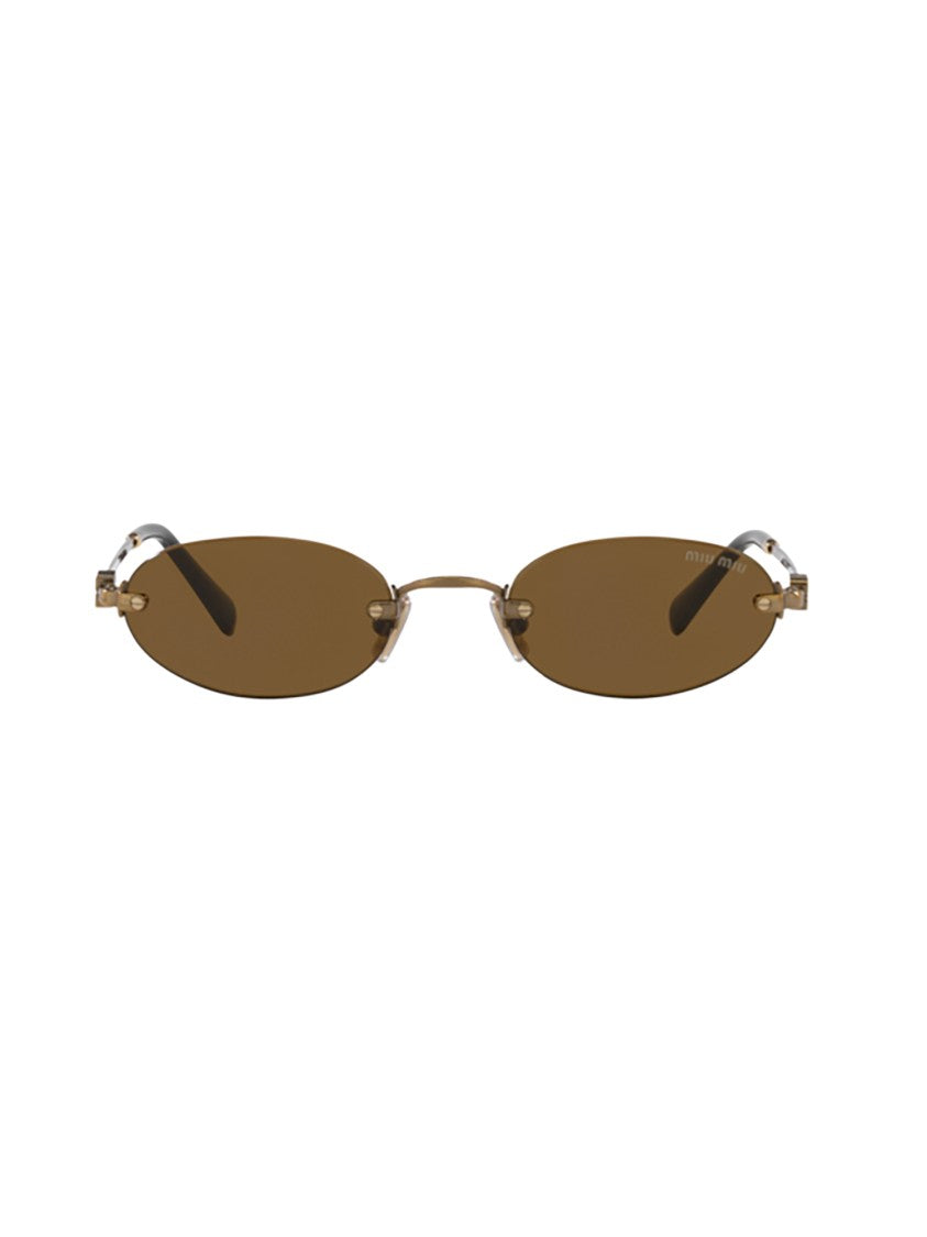 Miu Miu A54s Sole Slim Oval Brown Sunglasses