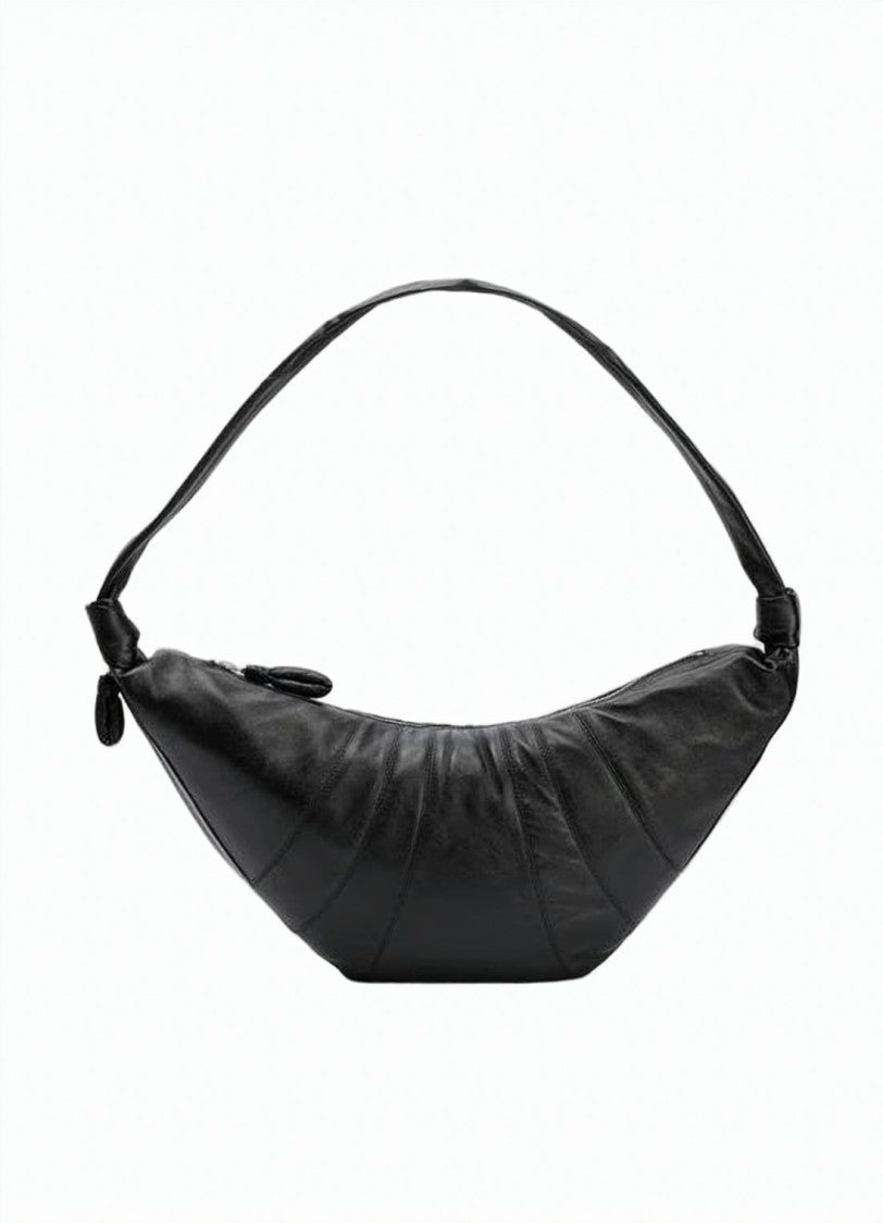 Lemaire Crescent-Shaped Black Lamb Leather Crossbody Bag