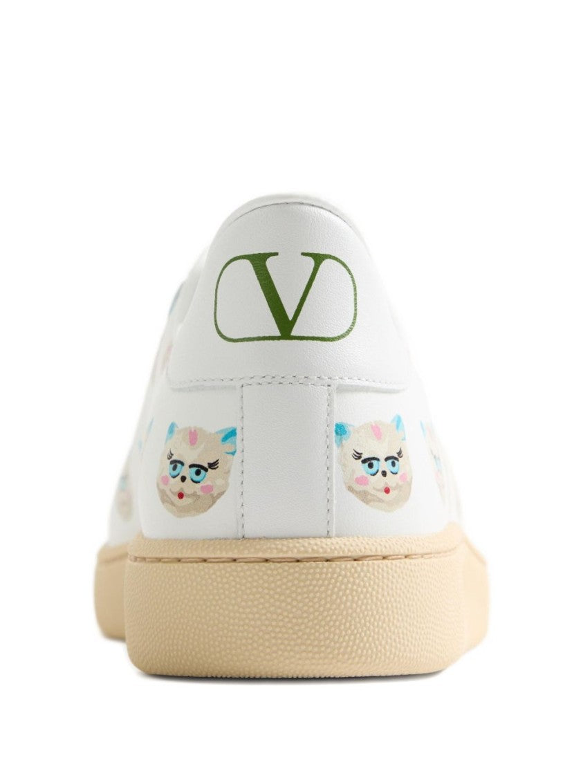 Valentino Garavani White Leather Flat Shoes