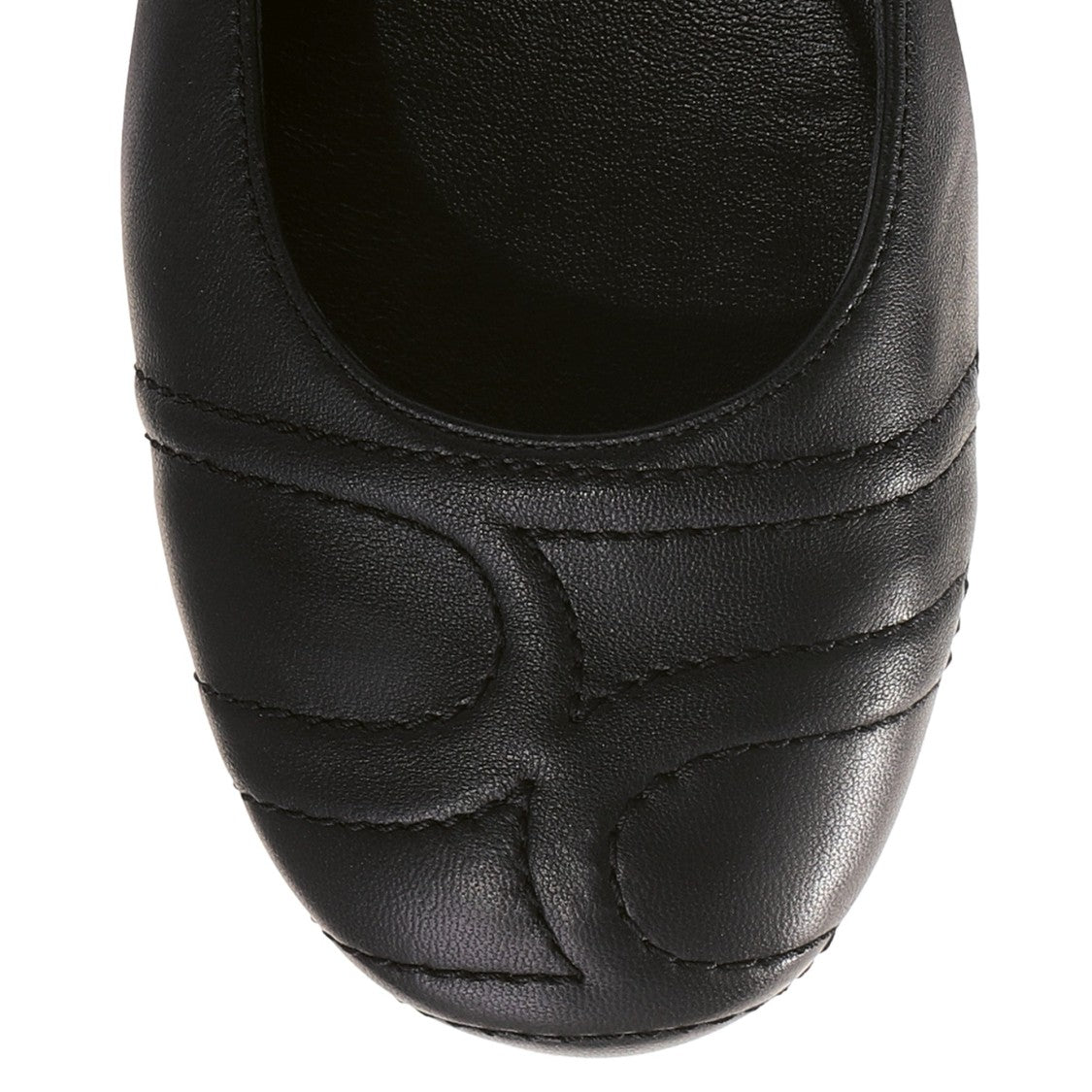 Högl Black Daisy Elasticized Back Leather Ballet Flats