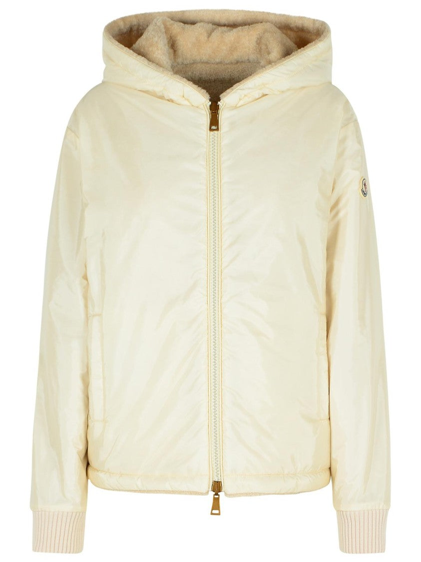 Moncler Reversible Jacket In Cream Cotton Blend