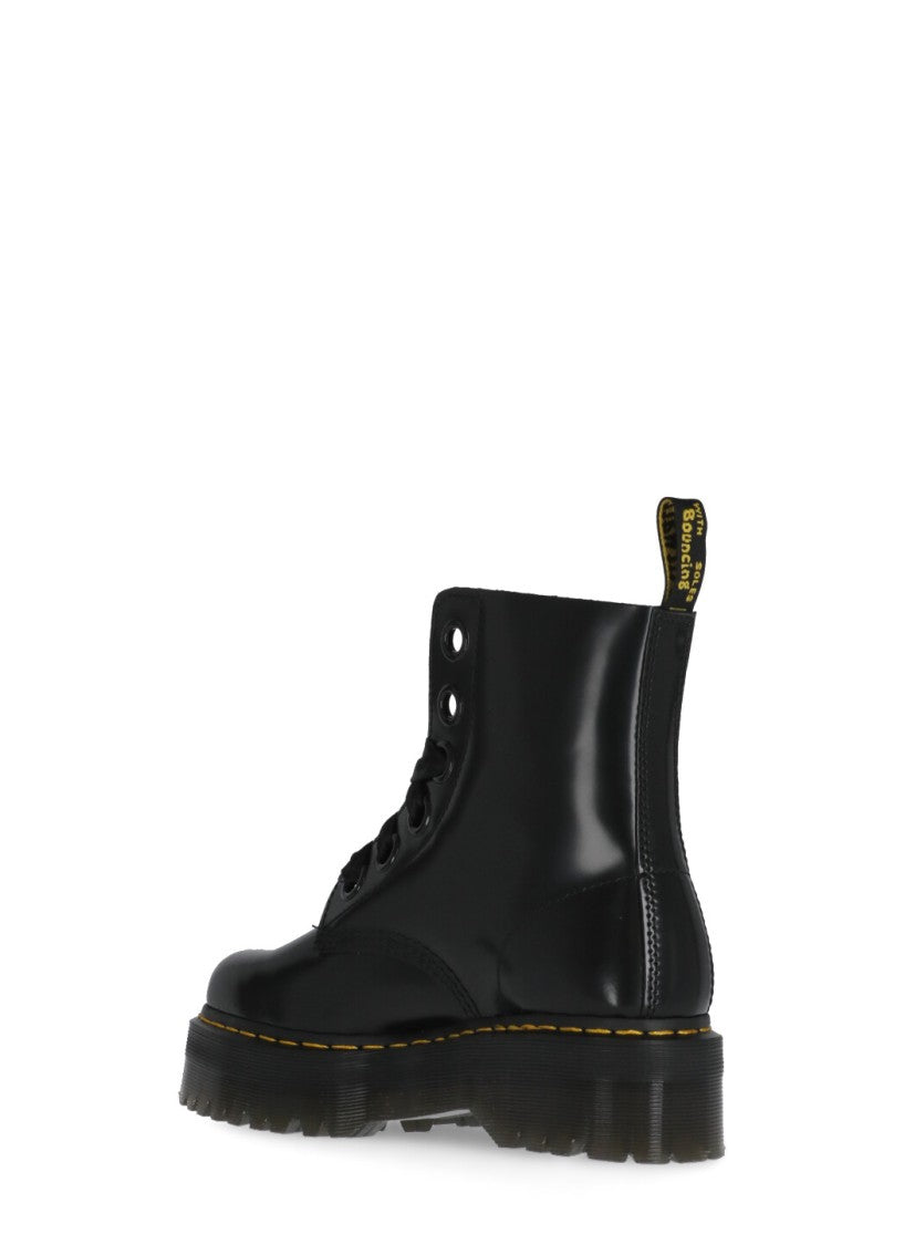 Dr. Martens Round Toe Lace-Up Molly Boots With Platform Sole