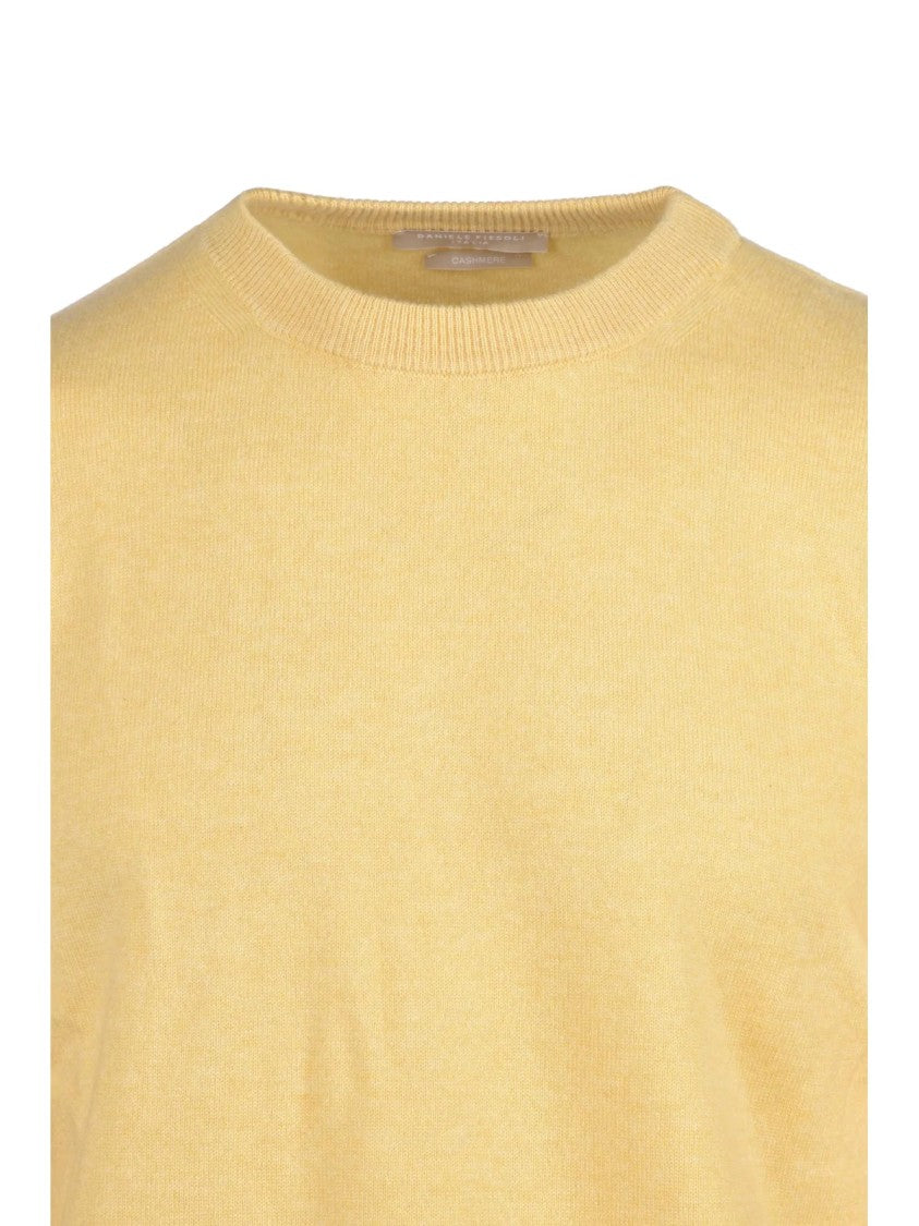 Daniele Fiesoli Finely Knit Cashmere Crewneck Sweater With Ribbed Cuffs