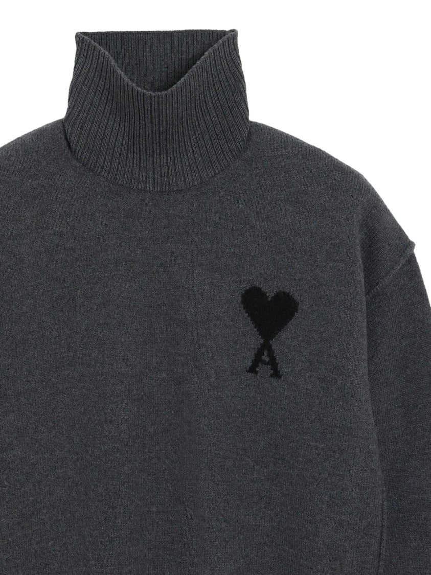 Ami Anthracite Grey Turtleneck Sweater