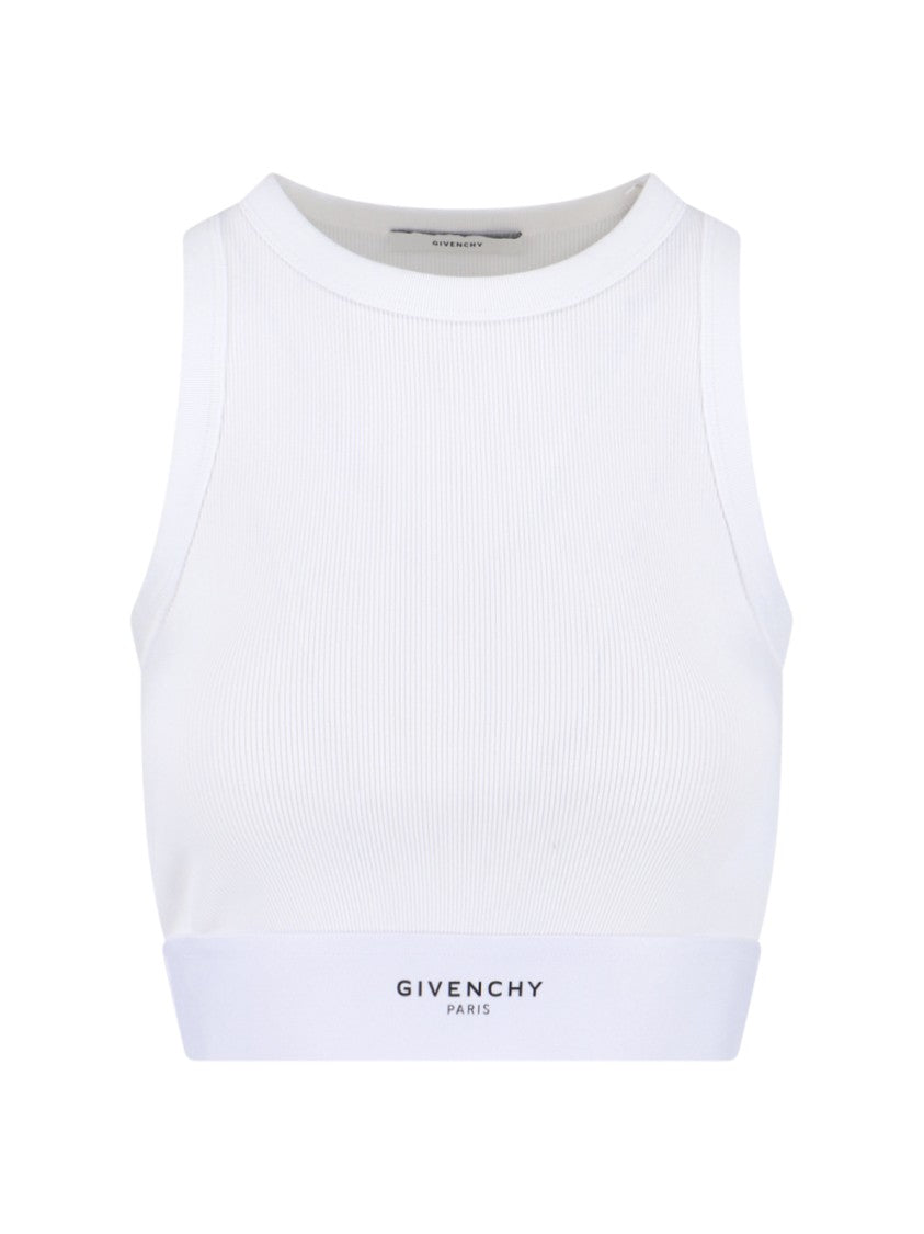Givenchy White Cotton Logo Tank Top
