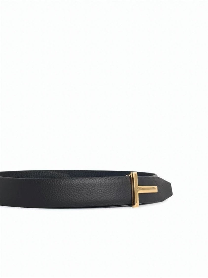 Tom Ford Minimalist Black Calf Leather Belt