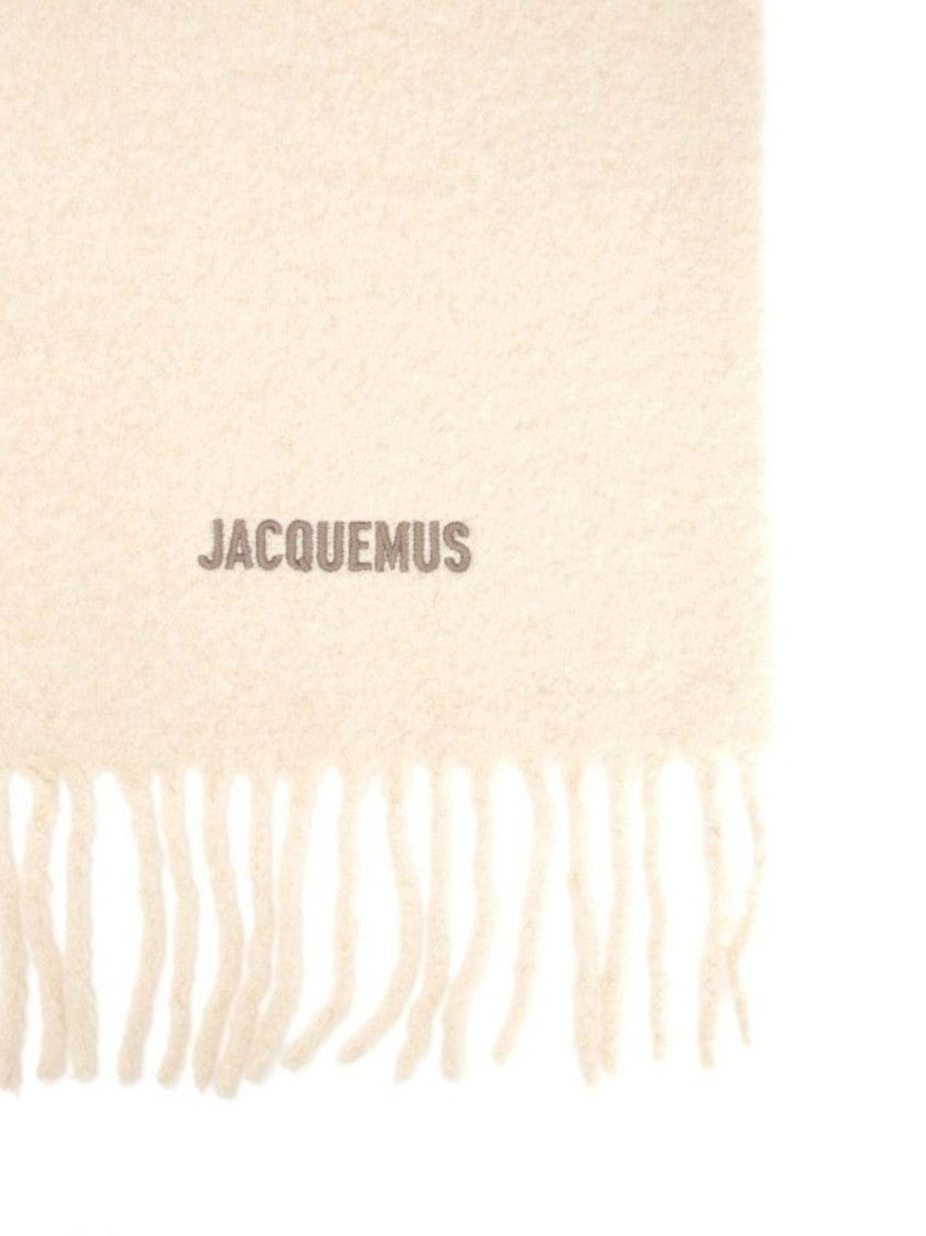 Jacquemus Dual-Tone Fringed Scarf With Embroidered Detailing